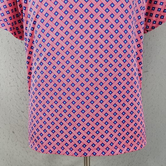Caddy Cart Golf Polo Shirt Mens Extra Large XL Red Blue Patriotic USA Flag - Picture 3 of 13